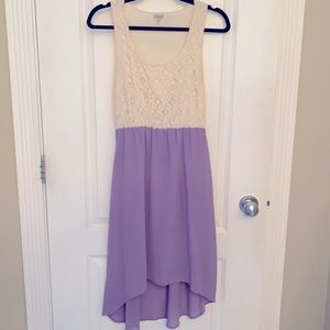 White and purple dress